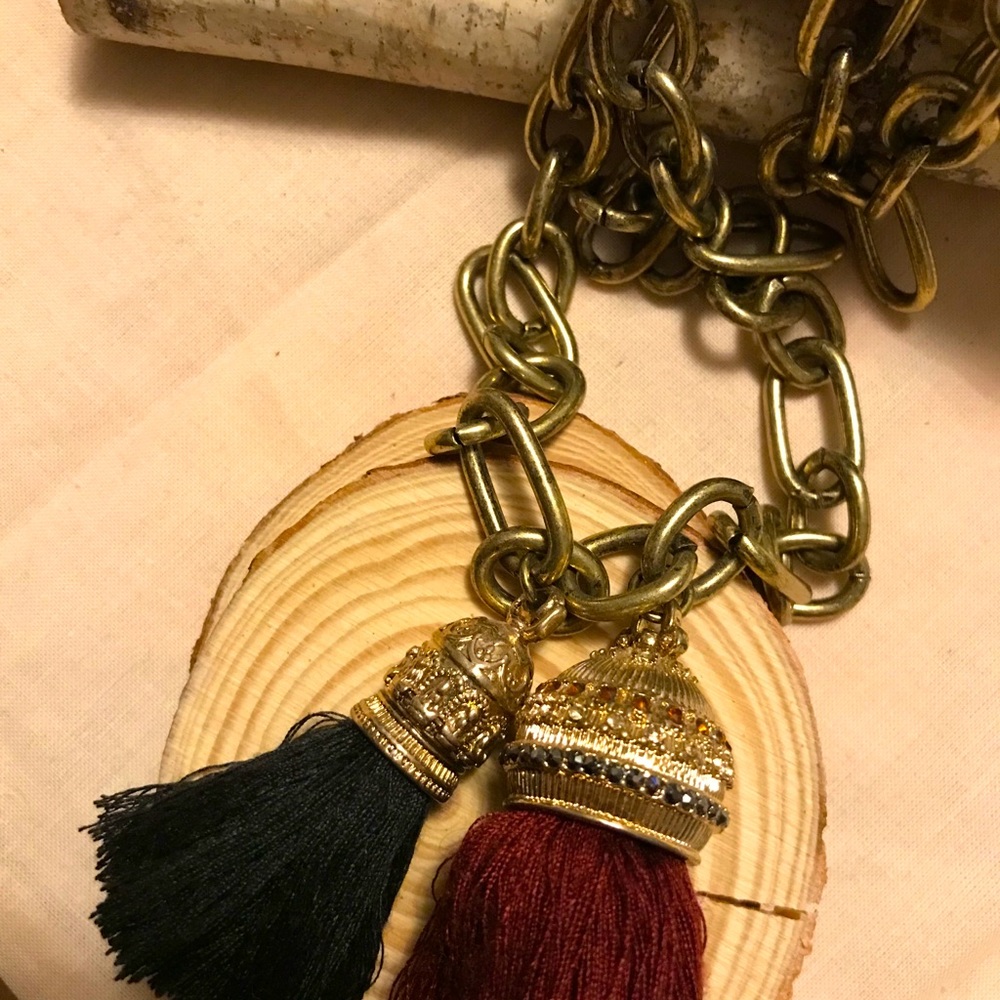 H&M bohemian style tassels chunky necklace